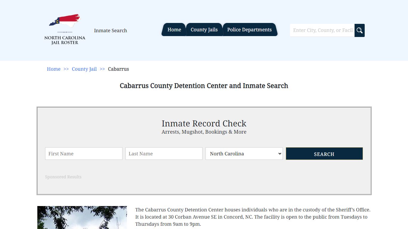 Cabarrus County Detention Center and Inmate Search